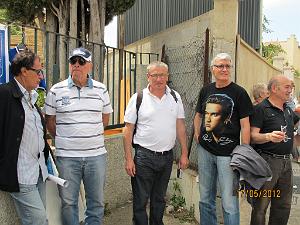 NIMES 2012 05 17 de gauche a droite loulou-julio--norbert--jean louis--jojo minges
